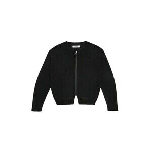Amomento Cropped Black Cardigan With Unique Cut-Out - NWT